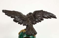 Patriotic French Patinated Bronze Eagle and Malachite Clock on Granite Base 1889 - 2138248