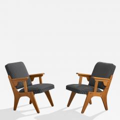 Pau Brasil Lounge Chairs with Wood and Fabric Brazil 1950s - 4787134