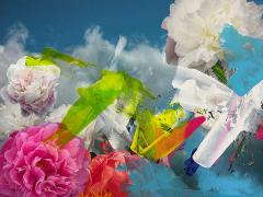 Paul Andre Larocque Paul Andre Larocque Floral Mixed Media Painting 2020 Signed - 4214843