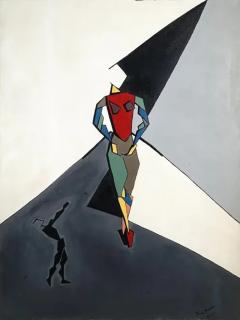 Paul Busse Mid Century Abstract Painting Signed Paul Busse - 3881394