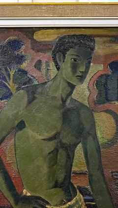 Paul Cocagne Paul Cocagne Belgian 1910 1994 Portrait of a Young Man in Swimsuit c 1945 - 4664004