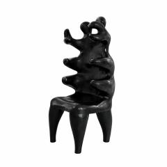 Paul Covaci 20th Century Paul Covaci Sculptural Black Solid Wood Romanian 1980s Armchair - 4512700