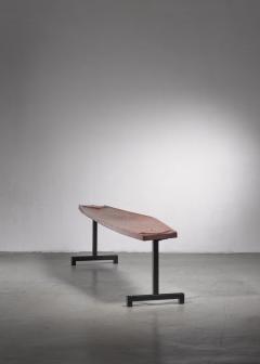 Paul Dierkes Sculptural Mahogany and steel Table by Paul Dierkes Germany 1960s - 1720215