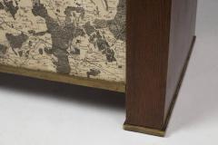 Paul Dupr Lafon 1940s Desk in Oak with Ancient Map of Paris - 916118