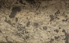 Paul Dupr Lafon 1940s Desk in Oak with Ancient Map of Paris - 916119