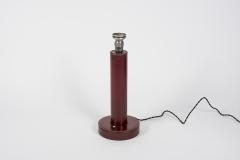 Paul Dupr Lafon 1950s Stitched Leather lamp in the style of Paul Dup Lafon - 2900129