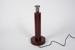 Paul Dupr Lafon 1950s Stitched Leather lamp in the style of Paul Dup Lafon - 2900130