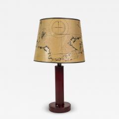 Paul Dupr Lafon 1950s Stitched Leather lamp in the style of Paul Dup Lafon - 2902287