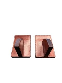 Paul Dupr Lafon 1950s Stitched leather bookends by Paul Dupr Lafon and Herm s - 4534323