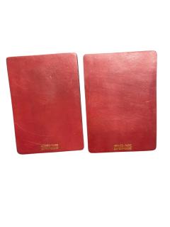 Paul Dupr Lafon 1950s Stitched leather bookends by Paul Dupr Lafon and Herm s - 4534324