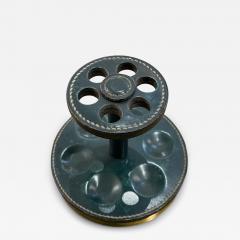Paul Dupr Lafon 1950s Stitched leather pipe holder by Paul Dupr Lafon for Herm s - 4583261