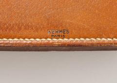 Paul Dupr Lafon Leather and Brass Vide Poche by Paul Dupre Lafon for Hermes France c 1950 - 3930572