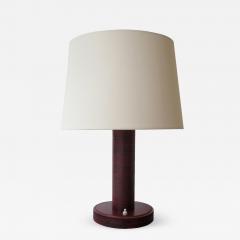 Paul Dupr Lafon Red Stitched Leather Table Lamp - 531871