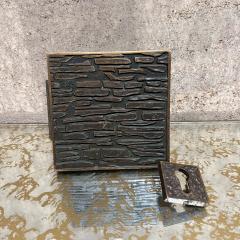 Paul Evans 1970s Abstract Solid Bronze Door Handle and Keyhole Plate - 3546278