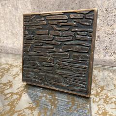 Paul Evans 1970s Abstract Solid Bronze Door Handle and Keyhole Plate - 3546280