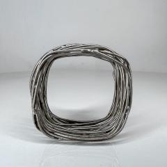 Paul Evans 1970s Brutalist Modern Sculptural Set of 3 Chrome Wire Napkin Ring Holders - 2652751