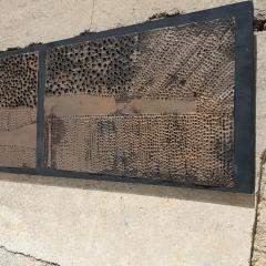 Paul Evans 1970s Modern Wall Art Brutalist Perforated Copper Metal on Wood - 2831224