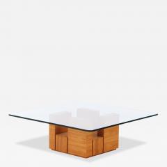 Paul Evans A bleached mahogany glass top coffee table in the manner of Paul Evans C 1980  - 4226861