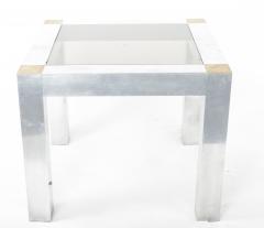 Paul Evans Aluminum and Brass Parsons Table in the style of Paul Evans - 1336858