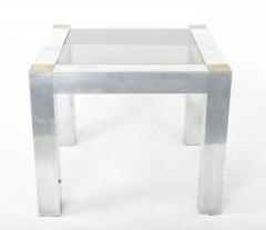 Paul Evans Aluminum and Brass Parsons Table in the style of Paul Evans - 1336865
