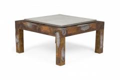 Paul Evans AmericanMixed Metal Clad Slate Top Coffee Tables manner of Paul Evans  - 2791772