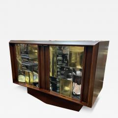 Paul Evans BRASS AND CHROME CITYSCAPE NIGHTSTAND TABLE IN THE MANNER OF PAUL EVANS - 3395651