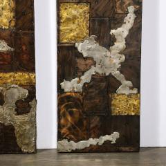 Paul Evans Brutalist 4 Panel Wall Mounted Sculpture in Mixed Metal Patchwork by Paul Evans - 3108939