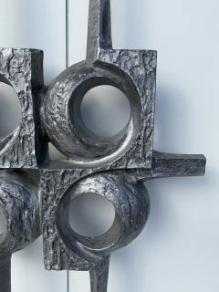 Paul Evans Brutalist Cast Aluminum Door Decor Wall Sculpture - 4429560