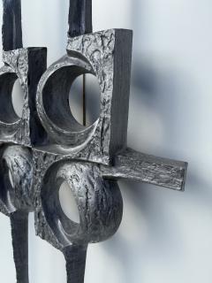 Paul Evans Brutalist Cast Aluminum Door Decor Wall Sculpture - 4429562