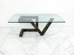 Paul Evans Brutalist Cast Metal Geometric Dining Table in the Manner of Paul Evans - 3175817