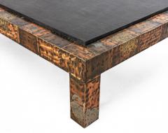 Paul Evans Brutalist Mixed Metal and Slate Coffee Table - 1438690