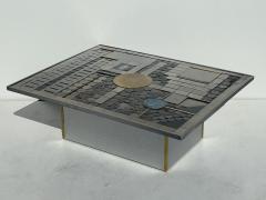 Paul Evans Brutalist Mosaic Aluminum Coffee Table - 4480100