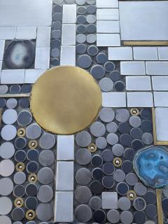Paul Evans Brutalist Mosaic Aluminum Coffee Table - 4480107