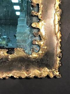 Paul Evans Brutalist Torch Cut Framed Rectangular Mirror in the Manner of Paul Evans - 413404