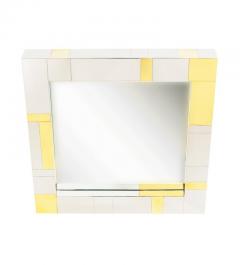Paul Evans Chrome and Brass Midcentury Square Cityscape Mirrors in the Style of Paul Evans - 1738736