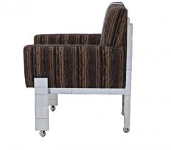 Paul Evans Cityscape Fabric Desk Arm Side Chair with Castors by Paul Evans Inc - 1804074