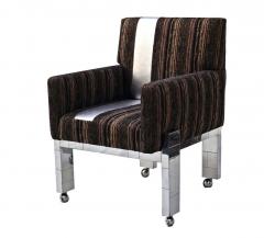 Paul Evans Cityscape Fabric Desk Arm Side Chair with Castors by Paul Evans Inc - 1804075