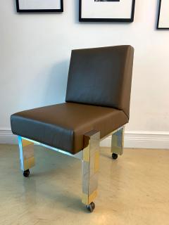 Paul Evans Cityscape Leather Desk Chair with Castors by Paul Evans for Directional - 1029046