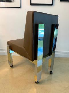 Paul Evans Cityscape Leather Desk Chair with Castors by Paul Evans for Directional - 1029051