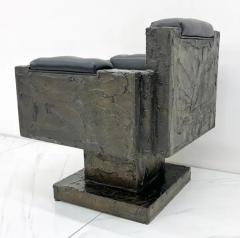 Paul Evans Early Paul Evans Sculpted Bronze Throne Chair Signed and Dated 1969 - 3176189