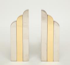 Paul Evans Evans Style Chrome Brass Modern Skyscraper Andirons - 774396