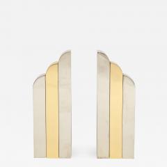 Paul Evans Evans Style Chrome Brass Modern Skyscraper Andirons - 778186