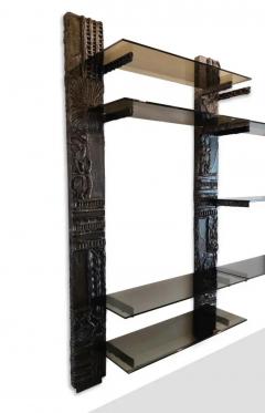 Paul Evans Exceptional Large Signed Paul Evans 1969 Directional Sclupted Bronze Wall Unit - 3208658