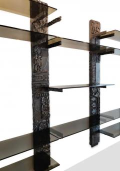 Paul Evans Exceptional Large Signed Paul Evans 1969 Directional Sclupted Bronze Wall Unit - 3208671