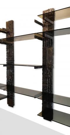 Paul Evans Exceptional Large Signed Paul Evans 1969 Directional Sclupted Bronze Wall Unit - 3208711