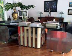 Paul Evans Glass Top Cityscape Dining Table Paul Evans - 72214
