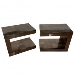 Paul Evans Gunmetal Cityscape Nightstands End Tables 1970 - 4009515