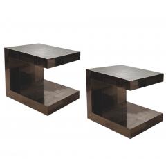 Paul Evans Gunmetal Cityscape Nightstands End Tables 1970 - 4009516