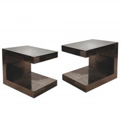 Paul Evans Gunmetal Cityscape Nightstands End Tables 1970 - 4009517