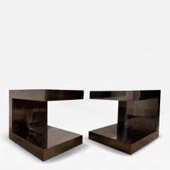 Paul Evans Gunmetal Cityscape Nightstands End Tables 1970 - 4010265